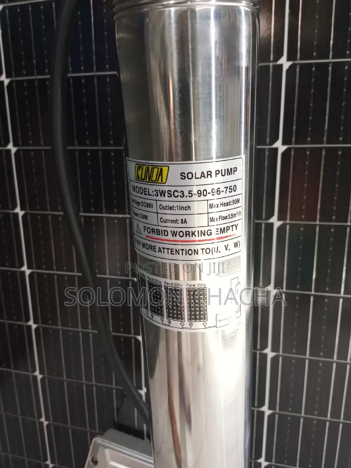 Kunda 90m Head Solar Pump 750w Outlet 1inch