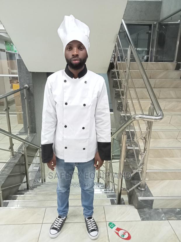 White Chef Jacket With Black Decorations - main view