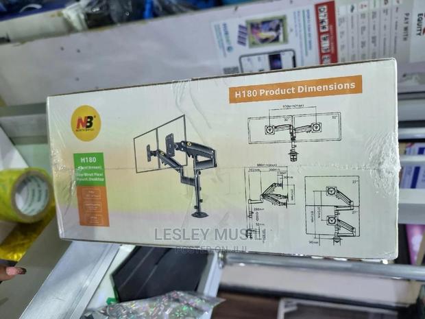 NB H180 Dual Gas-Strut Flexi Mount Desktop Monitor Arm 22-32 - thumbnail 2