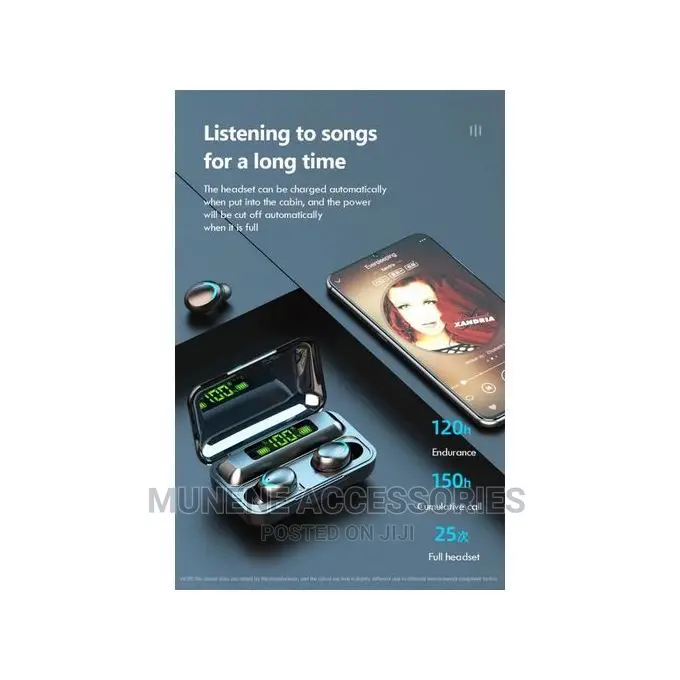 TWS F9 Bluetooth 5.0 LED Display Mini Earbuds Powerbank 2200