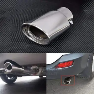 Car Installed With Universal Fit Silver Exhaust End Tip