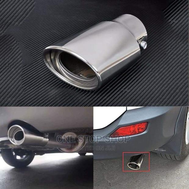 Car Installed With Universal Fit Silver Exhaust End Tip