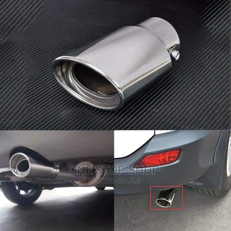 Car Installed With Universal Fit Silver Exhaust End Tip