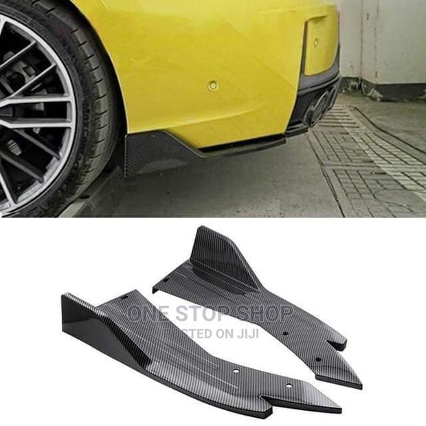 2pcs Carbon Black Side Rear Lip