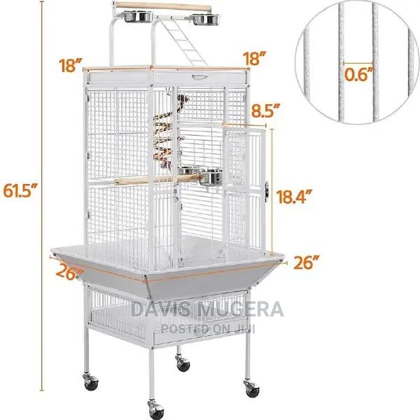 Rolling Metal Parrot Cage With Playtop - thumbnail 3
