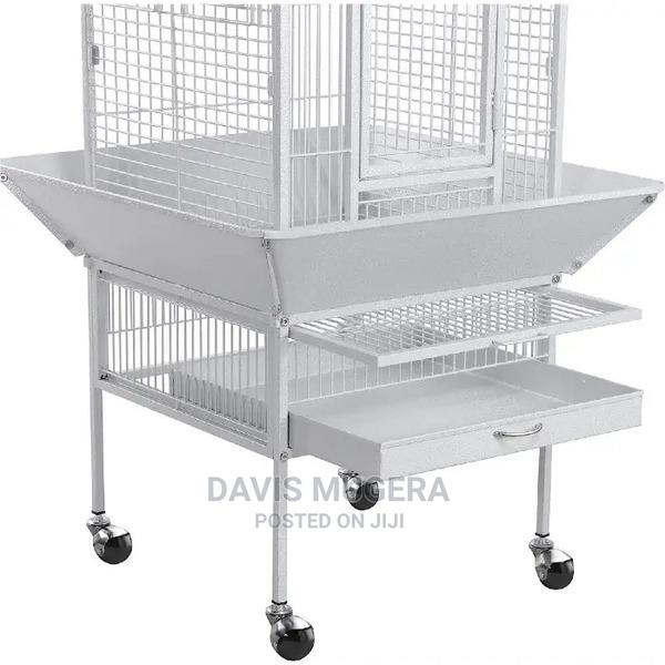 Rolling Metal Parrot Cage With Playtop - thumbnail 4