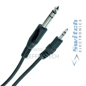 6.35mm Stereo to 3.5mm Stereo Male Jack Plug Cable Lead - 1m