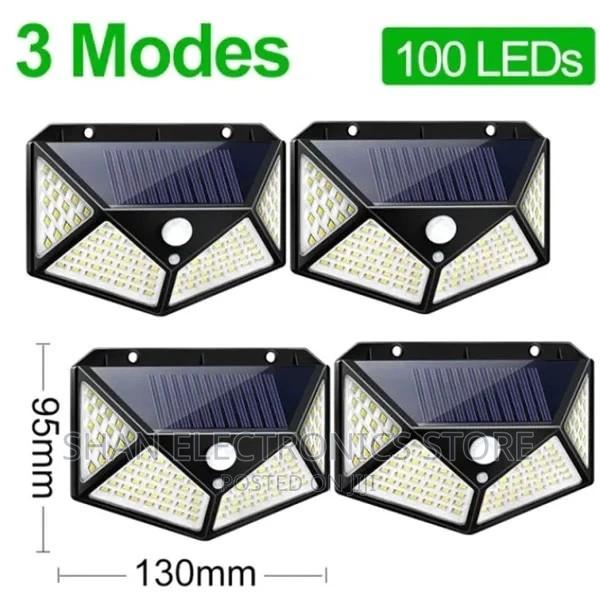 4pcs 100led Solar Powered Pir Motion Sensor Wall Light - main view