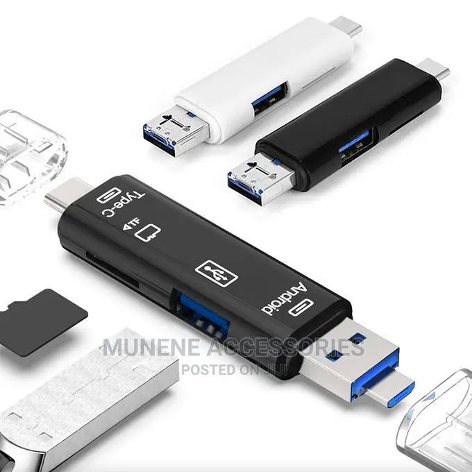 3 In 1 USB Type-c To Micro USB 3.0 OTG TF SD Mem Card Reader