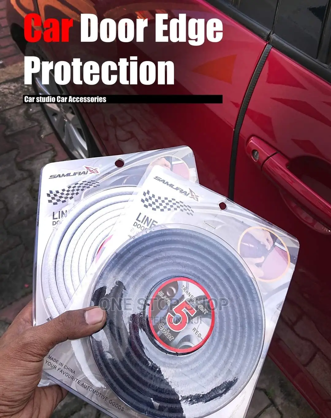 Rubber Door Edge Protection (Red,Black,Blue,White,Grey)