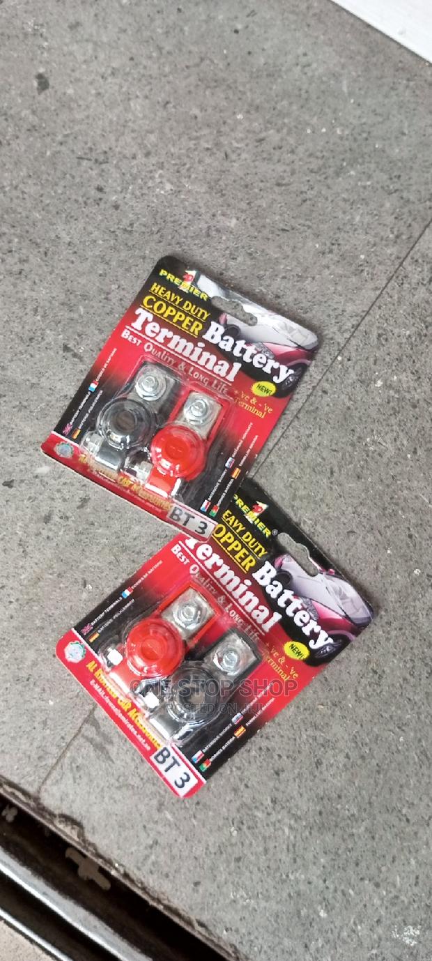 Heavy Duty Copper Battery Terminals Black Red - main view