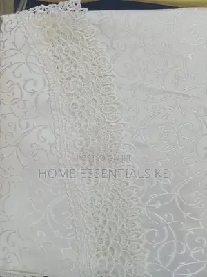 150cm Round Table Cloth Polyester Jacquard Cream, White