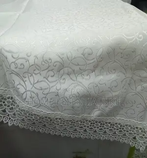 150cm Round Table Cloth Polyester Jacquard Cream, White