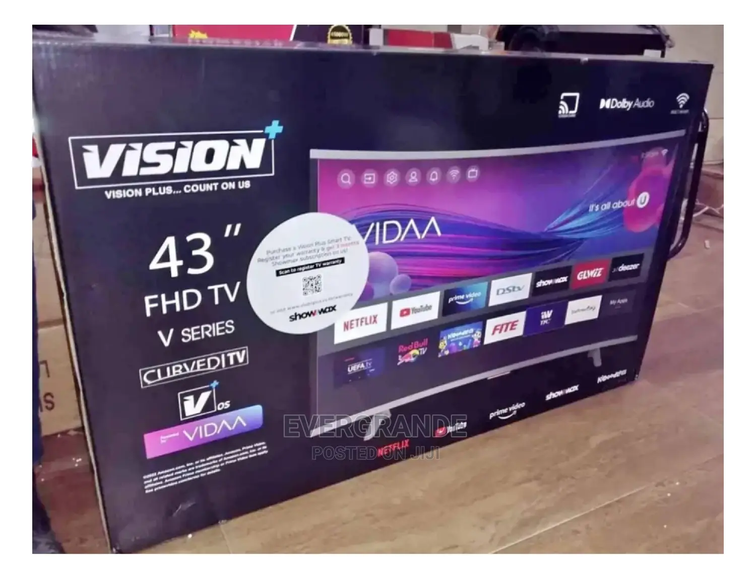 Vision 43 Inches Smart Android Tv Curved Frameless Tv