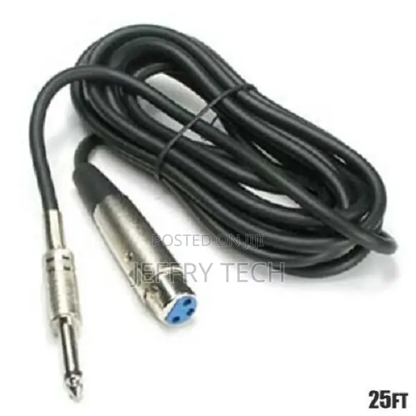 XLR 3-pin Female To 6.35mm 1/4" Mono Male Mic Microphone Aud