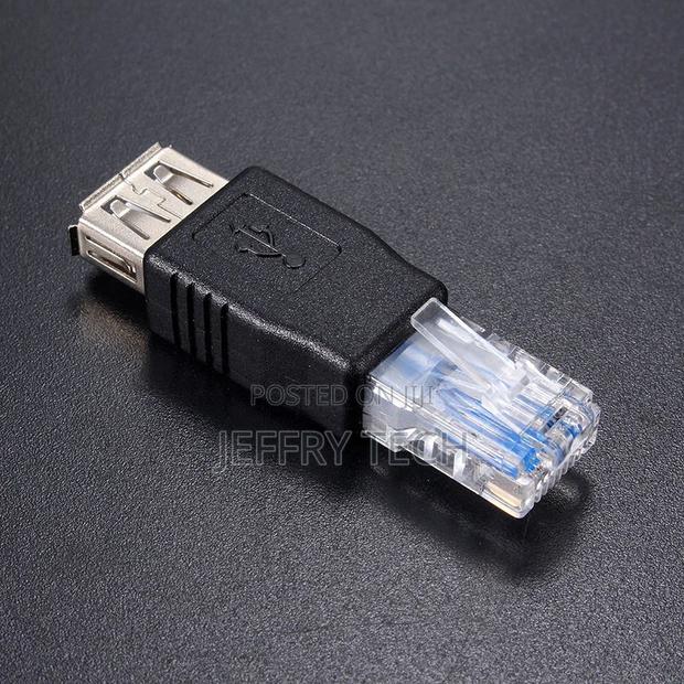 RJ45 Male to USB AF a Female Adapter Socket LAN Network Ethe - main view