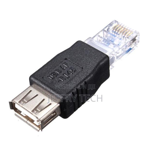 RJ45 Male to USB AF a Female Adapter Socket LAN Network Ethe - thumbnail 2