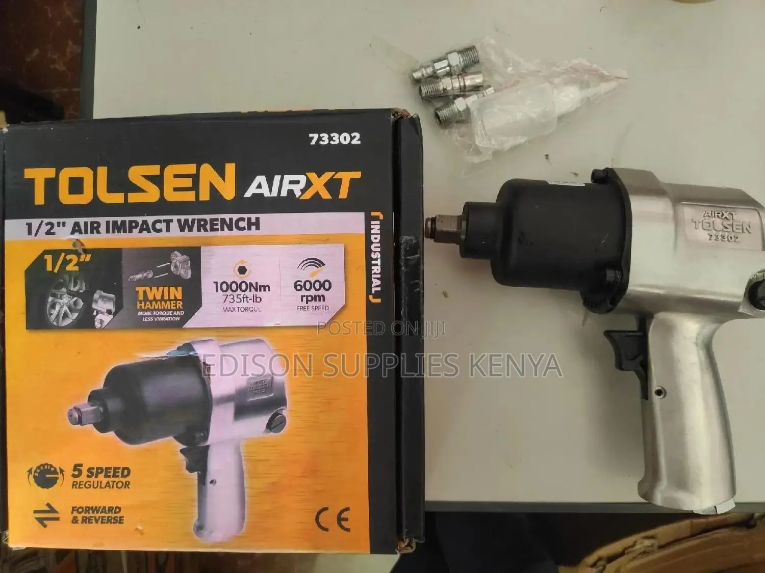 Tolsen Air Impact Wrench 1/2inchs Twin Hammer 1000nm 73302