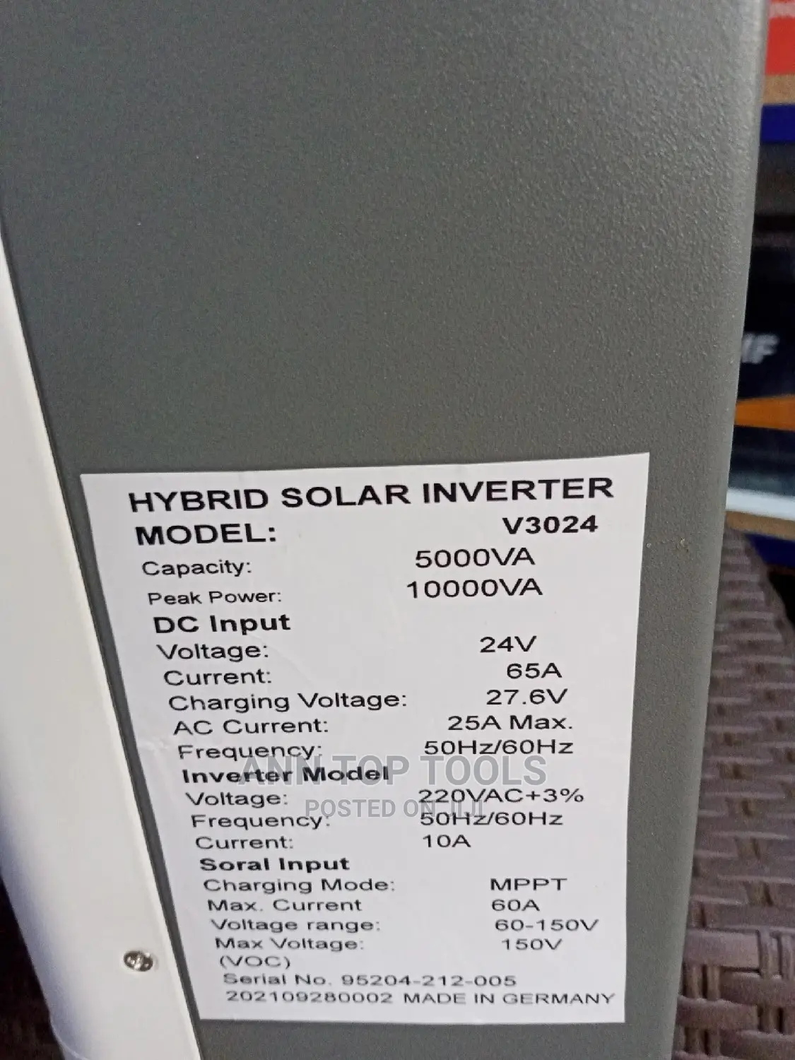 5 Kva Solarmax Hybrid Inverter