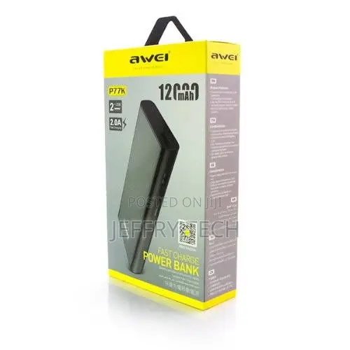 Awei – P77K – Powerbank 12000 Mah – 2 USB Ports