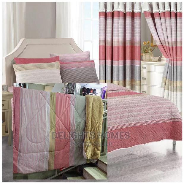 7 Piece Cotton/Woolen Duvet With Matching Curtain Set*