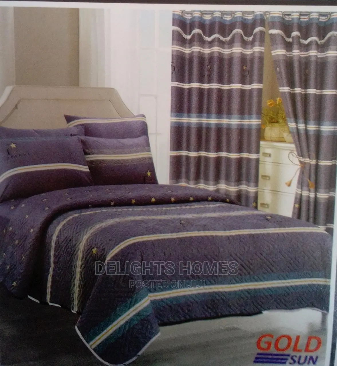 7 Piece Cotton/Woolen Duvet With Matching Curtain Set*