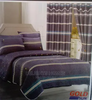 7 Piece Cotton/Woolen Duvet With Matching Curtain Set*