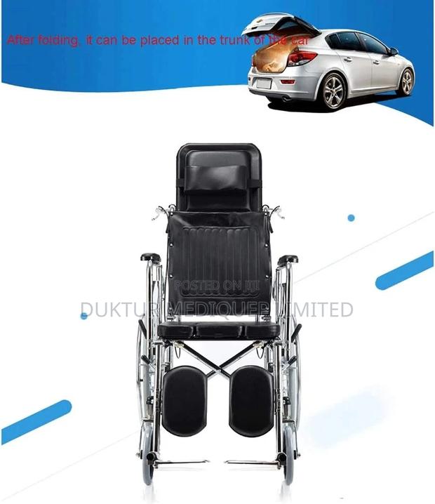 Reclining Commode Wheelchair U-Cut - thumbnail 5