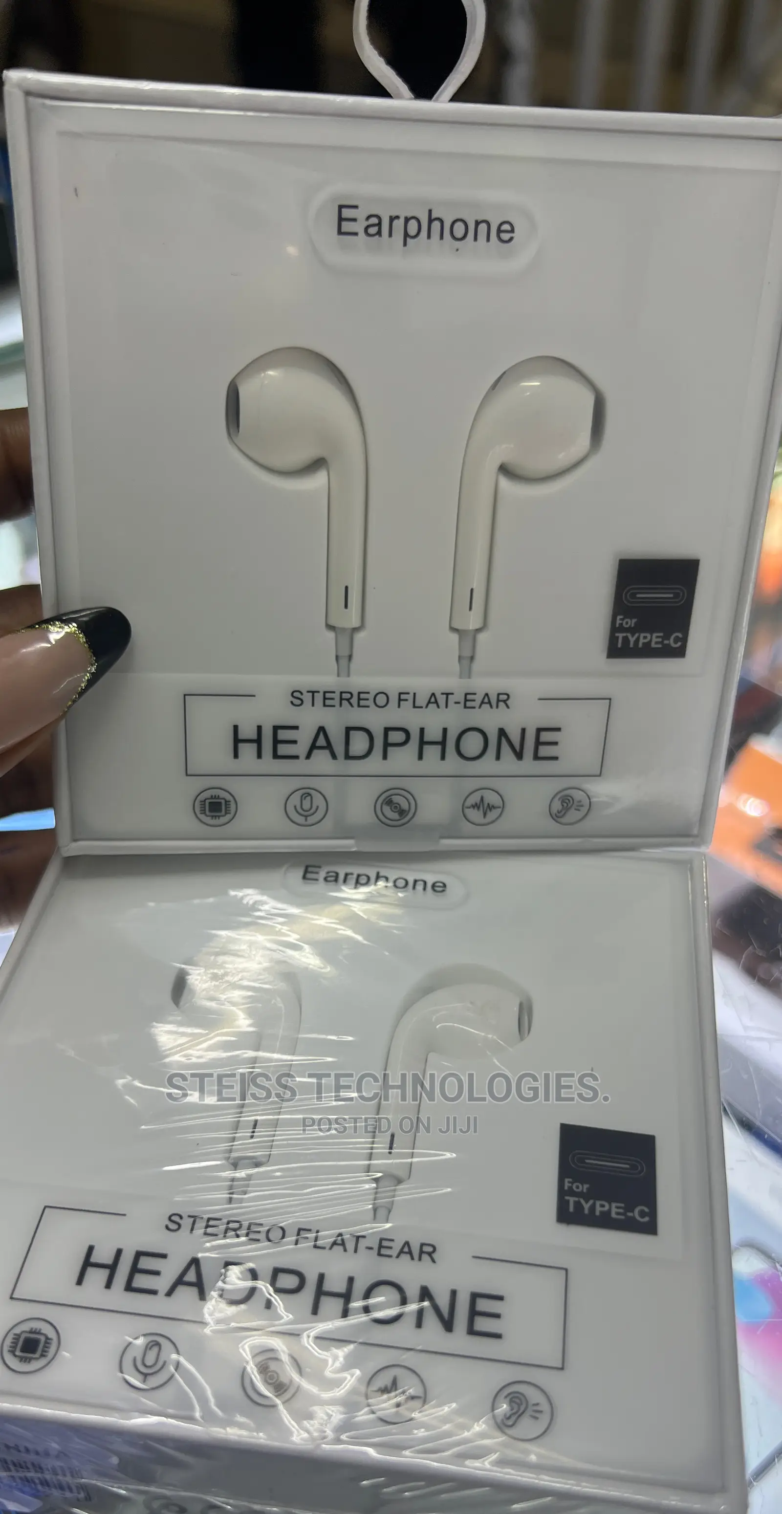 Type C Wired Flat Earphones.