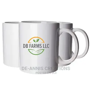 White 350ml Mugs Branded