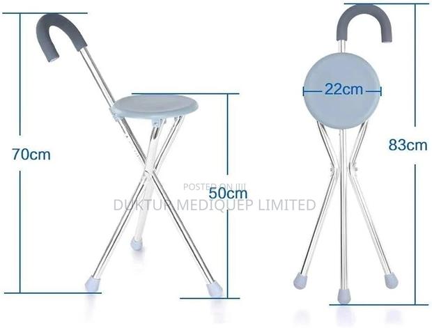 Portable Elderly Crutches Chair With Stool Walking Stick - thumbnail 2
