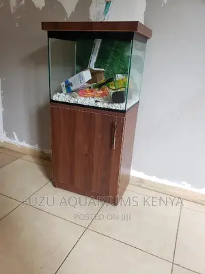 Aquarium With Brown Stand