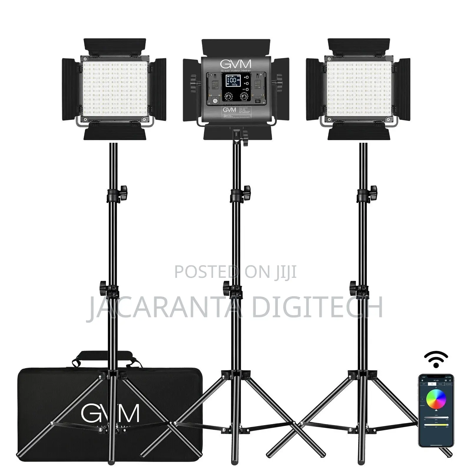 GVM 800d-RGB Led Video Lights Kit 3 RGG and Bi Color Lights