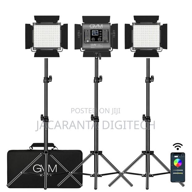 GVM 800d-RGB Led Video Lights Kit 3 RGG and Bi Color Lights