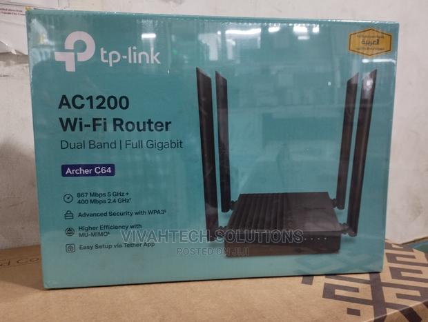 Tp-Link Ac1200 Archer C64 Dual Band Full Gigabit Wifi Router - main view