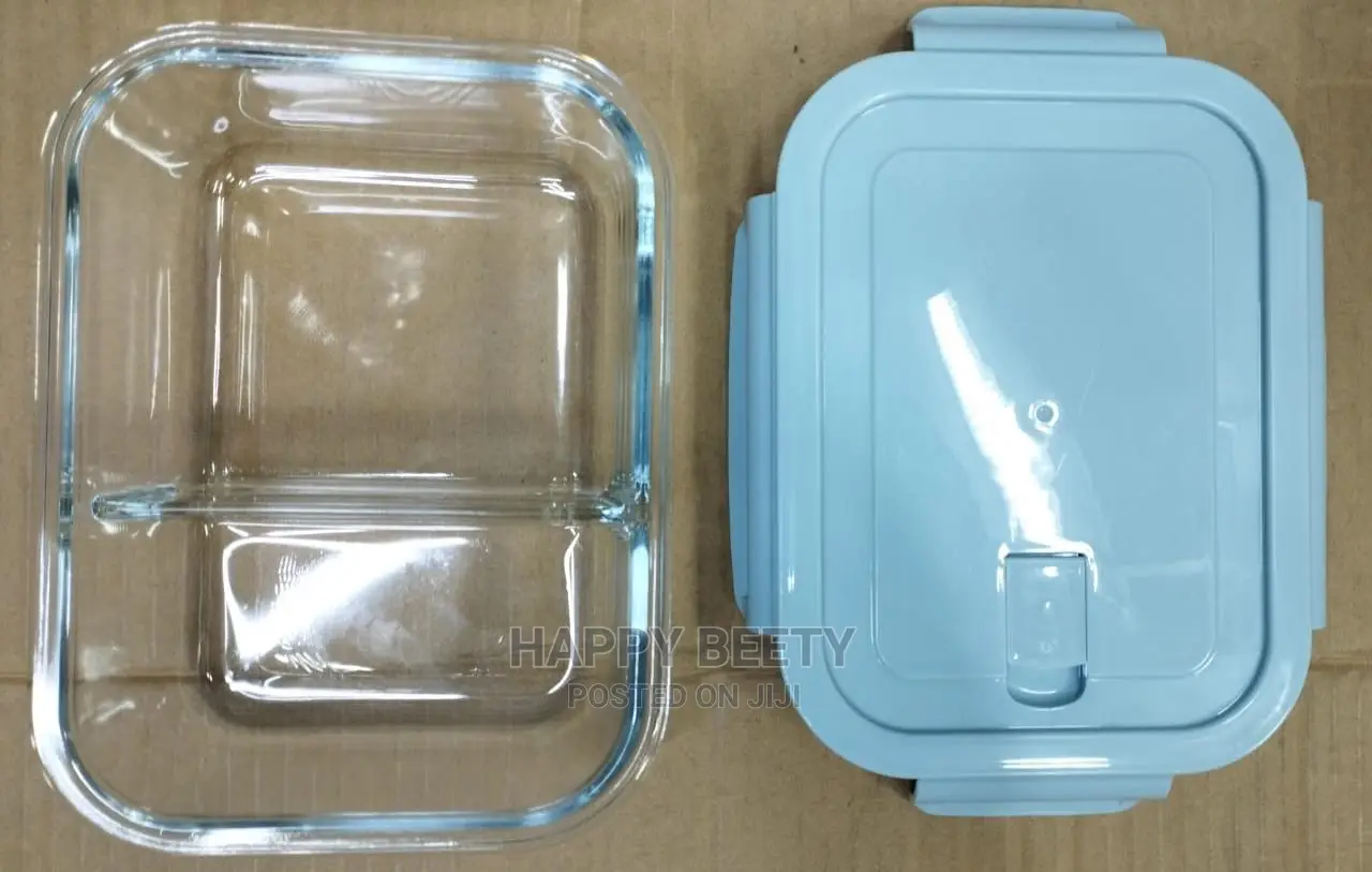 #*2 Grid Microwave - Safe Glass Lunch Box*