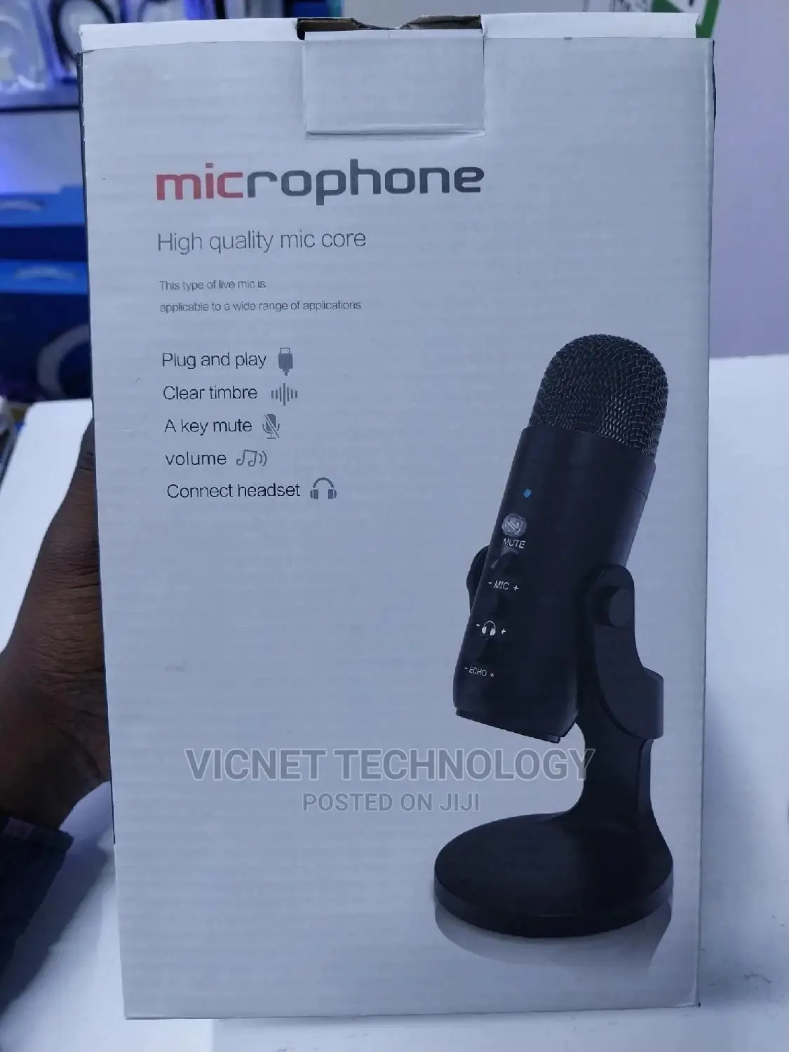 Podcast Desktop Codenser Mic With Echo,Mute Volume Button