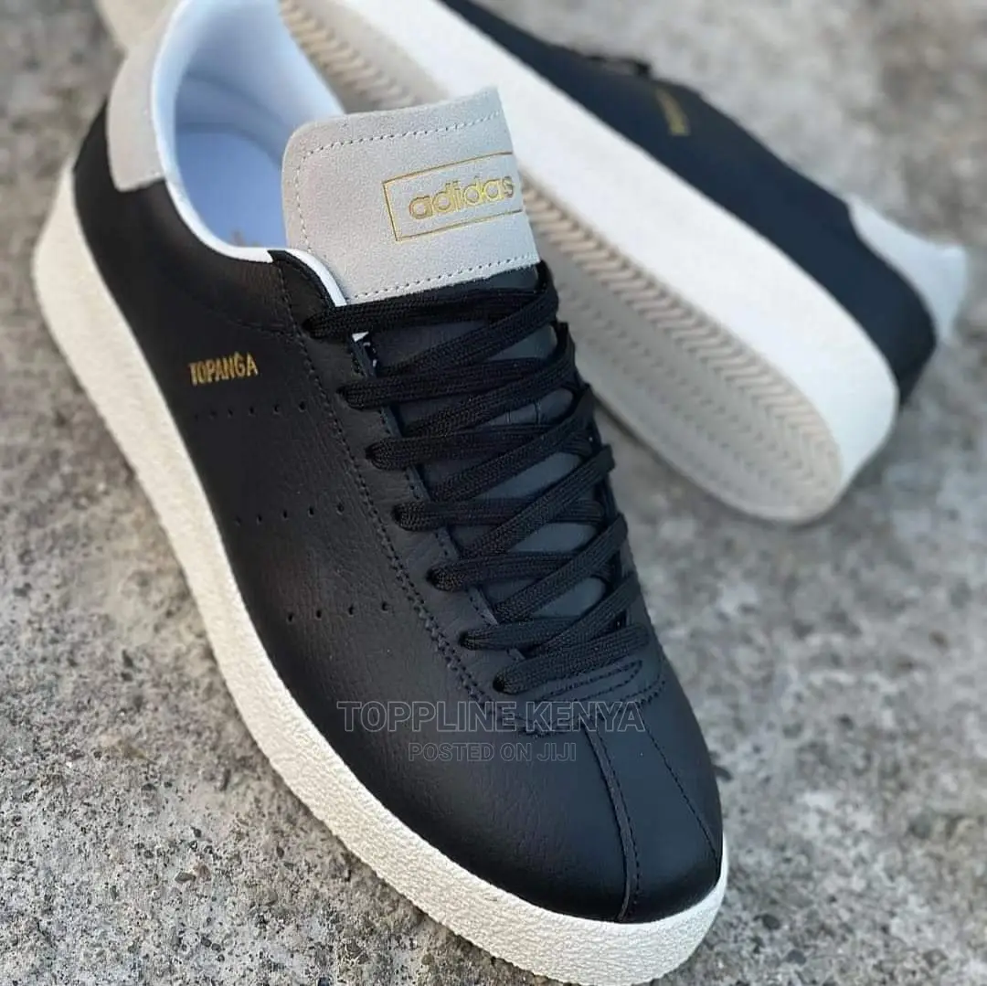 Adidas Topanga Black Leather White Sole Sneaker Shoes in Nairobi