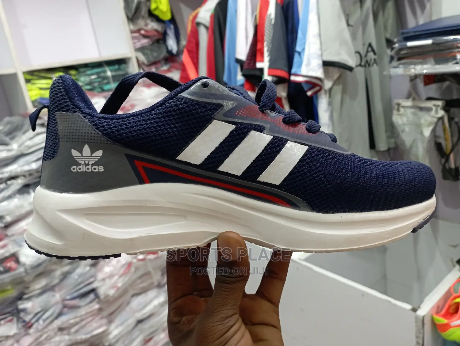 Navy Blue and White Adidas Gym/Running Shoes
