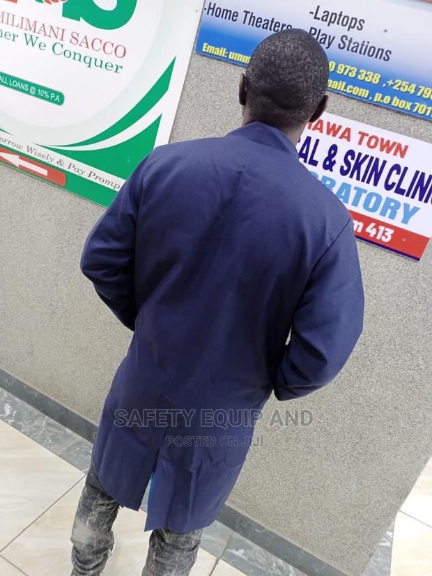 Navy Blue Plain Dustcoats - thumbnail 3