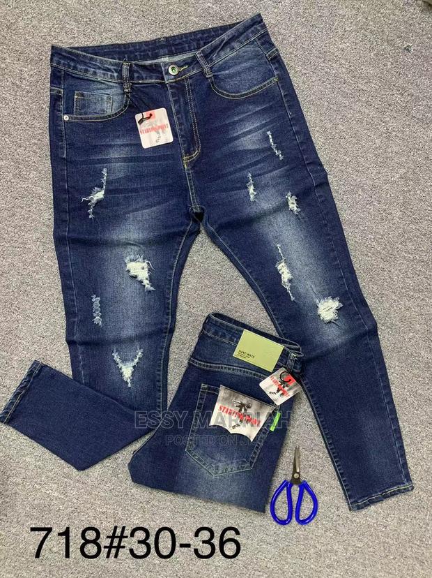 Men Rugged Jeans/ Unfinished/ Ripped
