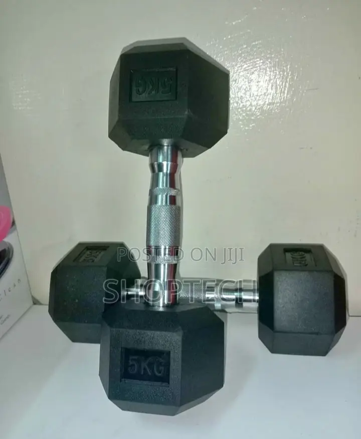 Hexagonal 5kg Dumbells Single Hand