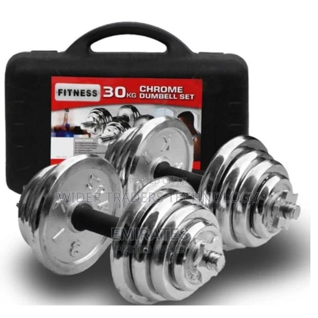 Chrome Dumbbells 30 Kg With Case