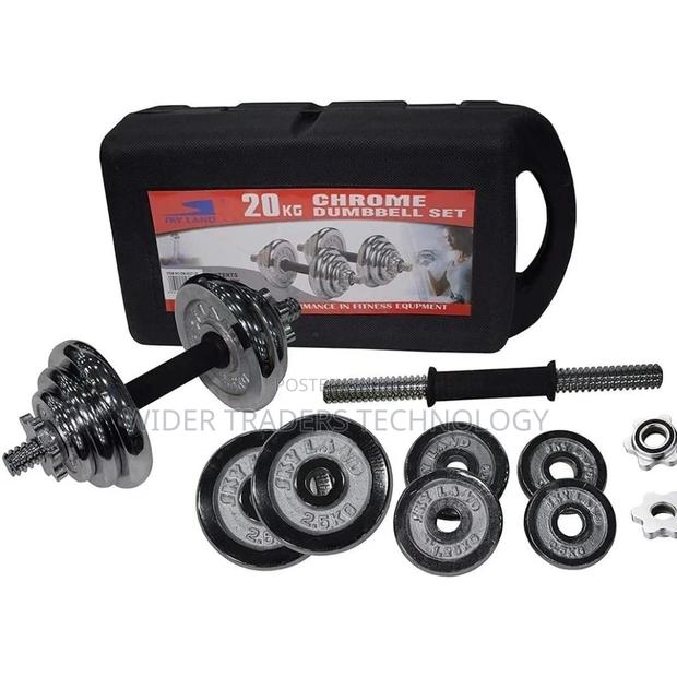 Chrome Dumbbells 20 Kg With Case - main view