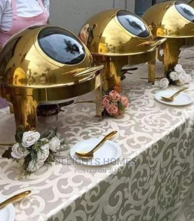 Executive Gold Round Roll Tops Chaffing Dishes Set* - main view