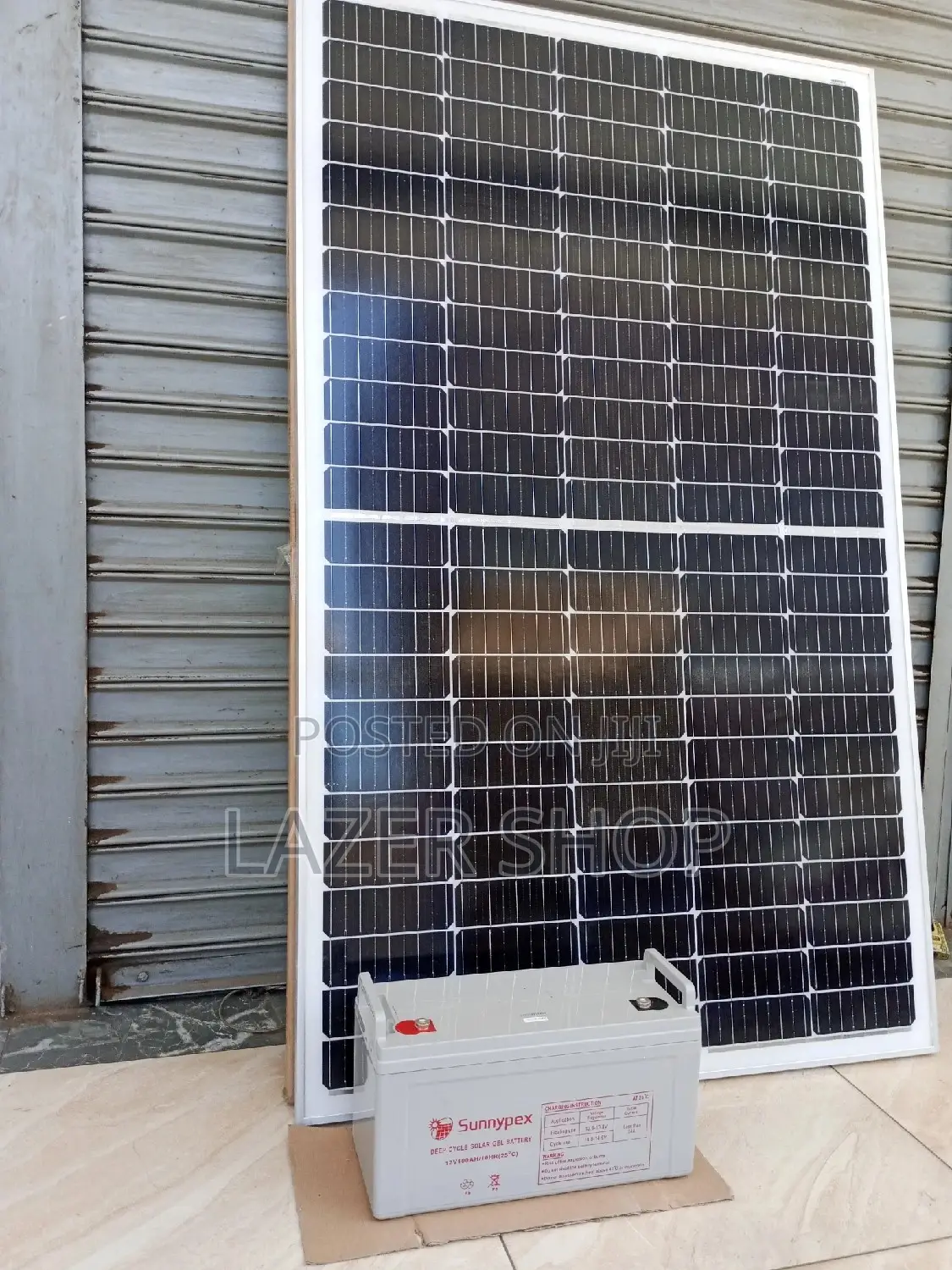 250w Panel+12v100a Sunnypex Battery