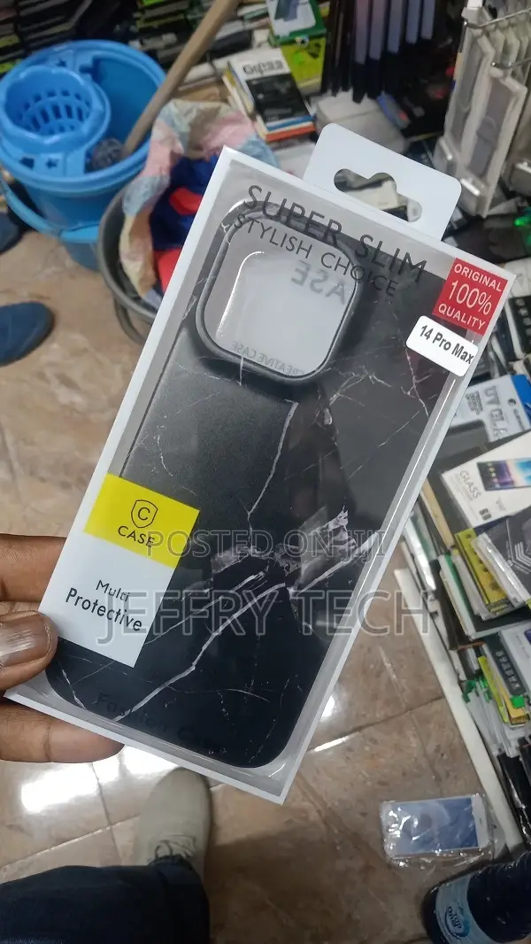 Noir Origin - Black Marble iPhone 14 Pro Max Case