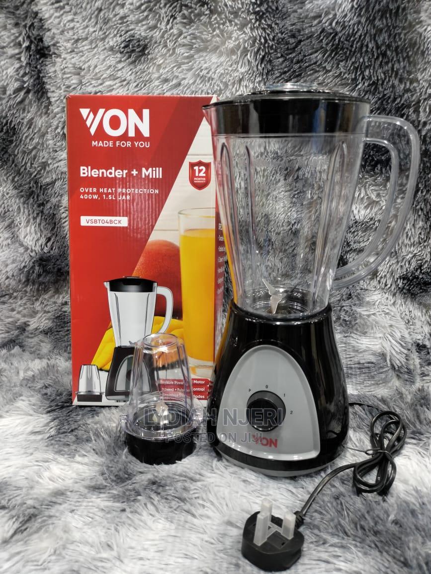 Von Blender 1.5litres 400W Black in Nairobi Central Kitchen