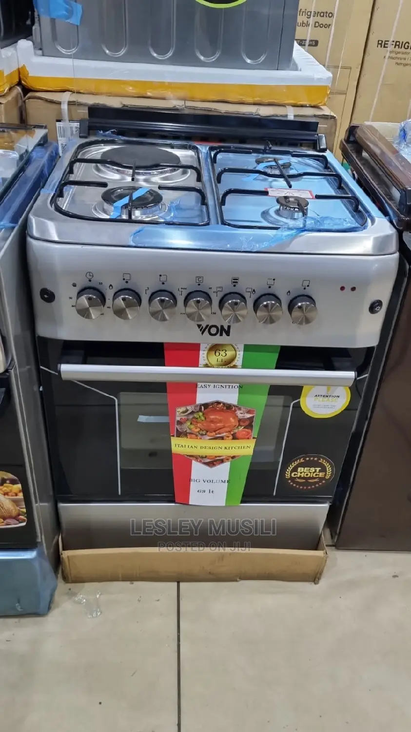 Von 3 Gas + 1 Electric Cooker – Silver – VAC6F031US 60*60
