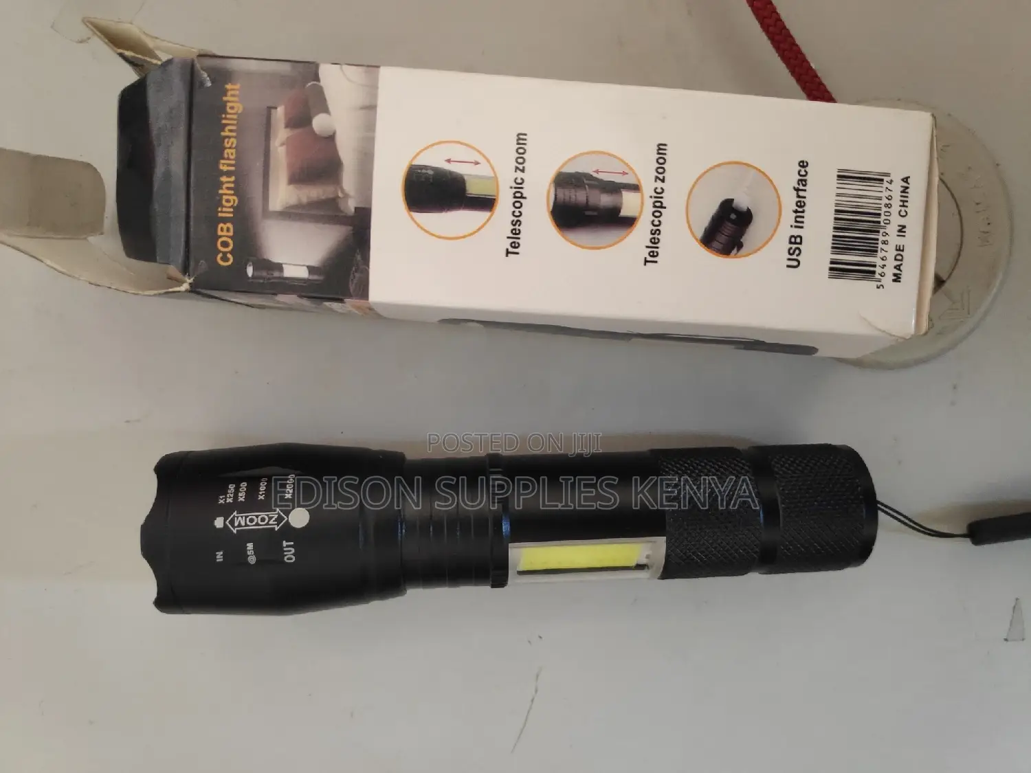 Zoom Torch Cob Light Flashlight Zoom Torch Rechargeable